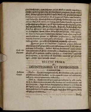 Sectio Prima. De Definitionibus Et Divisionibus Causarum