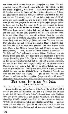 Von einem, der immer Zeit hatte
