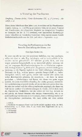 8. Vorschlag der Praedicanten