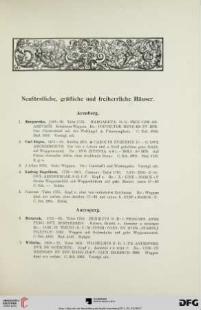 Neufürstliche, gräfliche und freiherrliche Häuser (Nr. 1-1974)