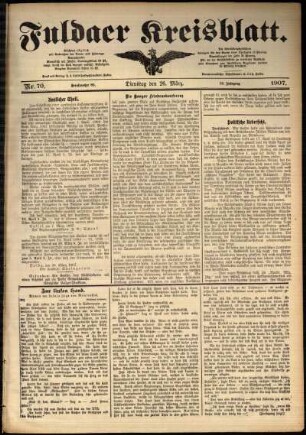 Ausgabe vom Dienstag, den 26. März 1907.