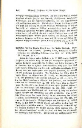 148-149 [Rezension] Retzbach, Anton, Leitfaden für die soziale Praxis