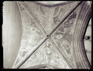 evangelische Stadtkirche; Fresken im südlichen Seitenschiffgewölbe nach der Restaurierung