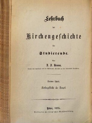 Lehrbuch der Kirchengeschichte für Studierende, 3. Lehrbuch der Kirchengeschichte der Neuzeit für Studierende