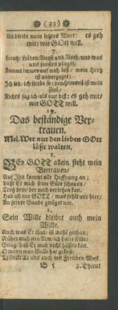 19. Das beständige Vertrauen