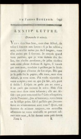LXXIIIe Lettre. Dimanche à minuit.