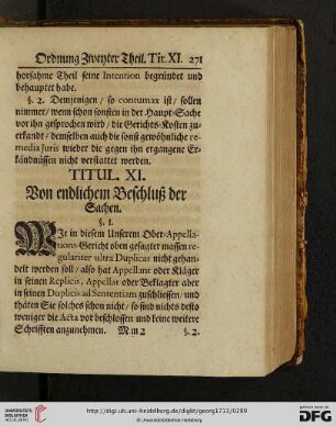Titul. XI.