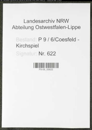 Sterberegister Standesamt Coesfeld-Kirchspiel oder Amt