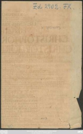 Rempublicam Aeternam Atque Immortalem Vulgo Habitam Mortis Periculo Vacuam Non Esse Sed Aeque Ac Reliquum Mortalium Genus Fatorum Legi Subiacere Lipsiensis Reipublicae Fatum Ostendit In Acerbo Fato Ac Funere Consulis Sui Viri Magnifici Christophori Pinckeri ... Quam Hae Parietinae Testabuntur Collapsorum Moeniorum Veluti Rudera, Aeternum Desiderii Luctus Et Moestitiae Civitatis Lipsiensis Monumentum