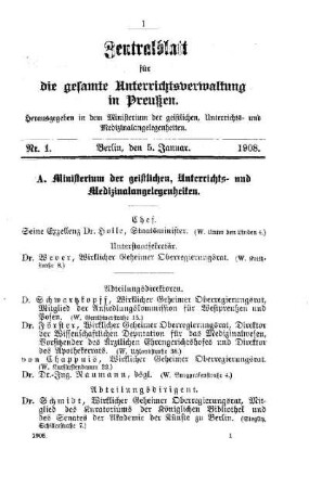 Ministerium der geistlichen, Unterrichts- und Medizinal-Angelegenheiten