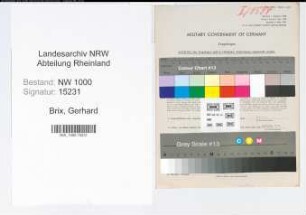 Entnazifizierung Gerhard Brix, geb. 27.08.1912 (Angest.)