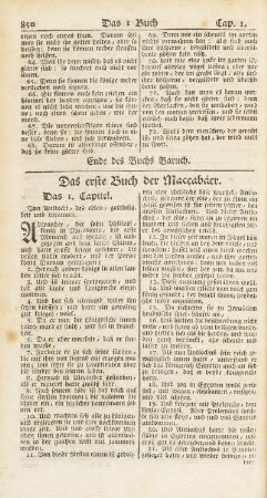 Das erste Buch der Maccabäer.