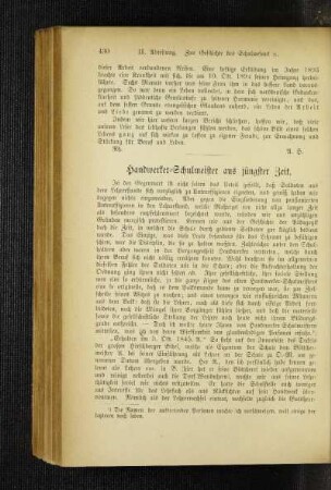 Handwerker-Schulmeister aus jüngster Zeit