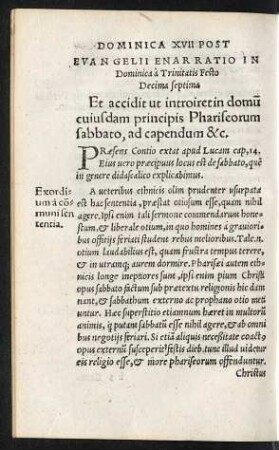 Evangelii Enarratio In Dominica a Trinitatis Festo Decima septima.