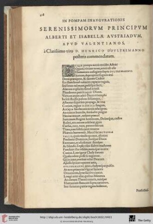 In Pompam inaugurationis Serenissimorum Principum Alberti et Isabellae Austriadum […]