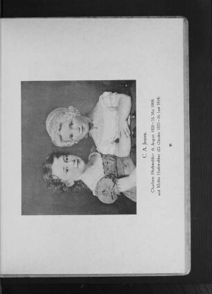 Charlotte Hudtwalcker (8. August 1820 - 26. Mai 1858) und Melita Hudtwalcker (23. Oktober 1823 - 16. Juni 1834).