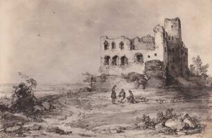 Hambacher Schloß (Maxburg oder Kästenburg) Tuschzeichnung von Th. Verhas. 1830?