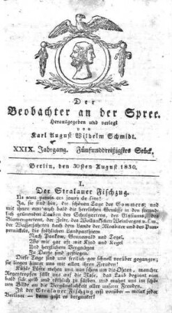 35. Stueck, 30. August 1830