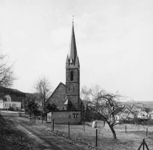 Turm der kath. Kirche; Dornburg, Kirchstraße (Wilsenroth) 4