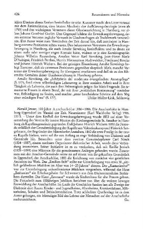 Jenner, Harald :: 100 Jahre Anscharhöhe 1886 - 1986, die Anscharhöhe in Hamburg-Eppendorf im Wandel der Zeit : Neumünster, Wachholtz, 1986