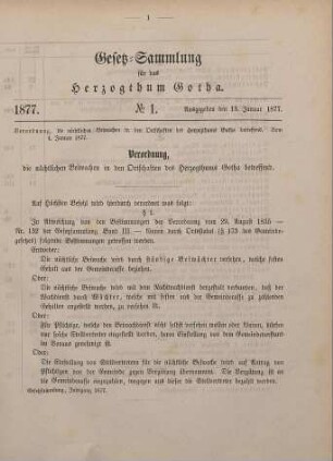 1877: Gesetzsammlung für das Herzogthum Gotha