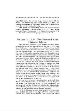 Aus dem D.L.E.H. Wald-Sieversdorf in der Märkischen Schweiz