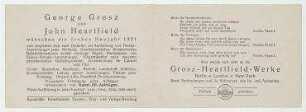 Werbepostkarte von George Grosz und John Heartfield