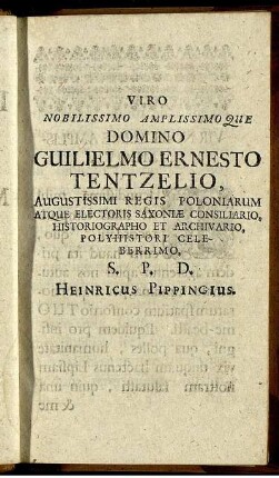 Viro nobilissimo amplissimo ...