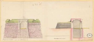 [Pläne von Königshofen], Nr. 7: [Zwei Ausschnitte aus d. Stadtmauer im Aufriß] - BSB Cod.icon. 180 uux(7