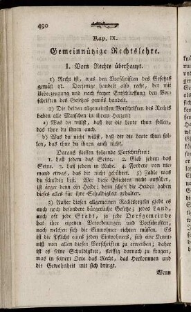 Kap. IX. Gemeinützige Rechtslehre