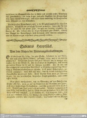Siebentes Hauptstück. Von dem Nutzen der Witterungsbeobachtungen