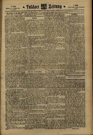 Zweite Ausgabe vom Mittwoch, den 07. Dezember 1910.
