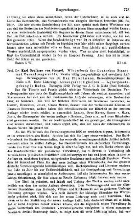773-774, Karl Freiherr von Stengel. Wörterbuch des Deutschen Staats- und Verwaltungsrechts. 1910