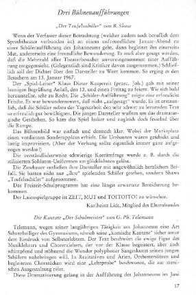 Drei Bühnenaufführungen