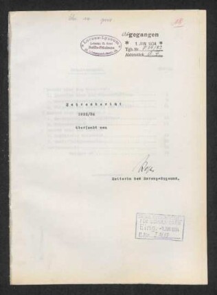1933/34: Jahresbericht ... - 1933/34