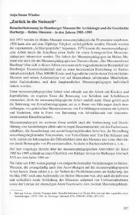 "Zurück in die Steinzeit" : Besucherbetreuung im Hamburger Museum für Archäologie und die Geschichte Harburgs - Helms-Museum - in den Jahren 1985-1995
