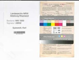 Entnazifizierung Karl Spieweck, geb. 19.06.1888 (Banksekretaer)