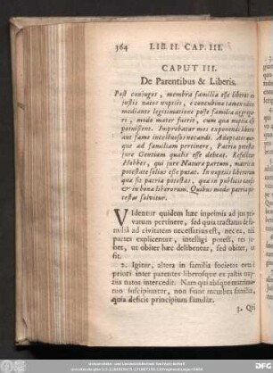 Caput III. De Parentibus & Liberis.