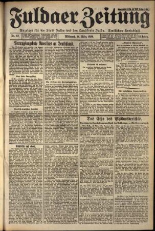 Ausgabe vom Mittwoch, den 14. März 1928.