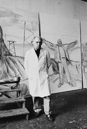 Der Maler Arno Mohr in seinem Atelier