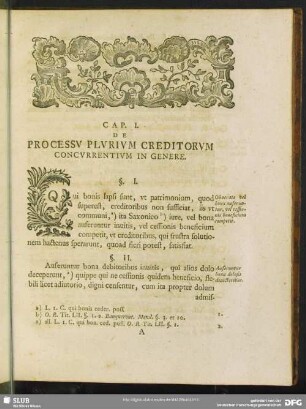 Cap. I. De Processu Plurium Creditorum Concurrentium In Genere
