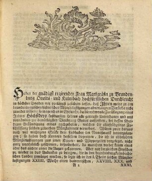 Für das der ... Fürstin ... Friederiken Karolinen ... wieder ein Jahr erhaltene kostbarste Leben ... zu danken ... bittet ... in das hochfürstliche Gymnasium zum Hof desselben Rektor P. D. Longolius durch diese Abhandlung von höfischen Groschen
