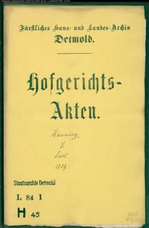 Hanning, Hans Bartold zu Hörste gegen Kord Henrich Dust zu Ehrsen - Schuldforderung