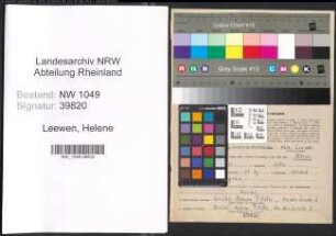 Entnazifizierung Helene Leewen , geb. 24.03.1912 (Lehrerin)
