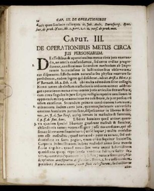 Caput III. De Operationibus Metus Circa Ius Personarum