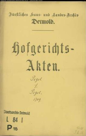 Pegel, Johann zu Salzuflen gegen Hildebrand Pegel zu Salzuflen - Grenzstreit