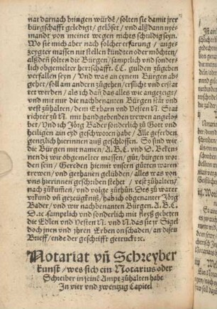 Notariat vn[n] Schreyberkunst, wes sich ein Notarius oder Schreiber in seine[m] Ampt zuohalten habe.