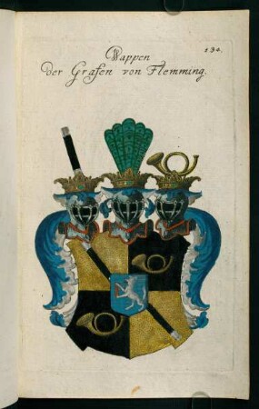 134r-134v, 134. Wappen der Grafen von Flemming