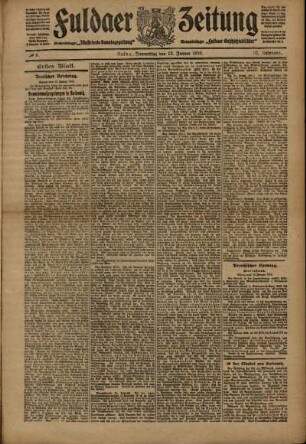 Erste Ausgabe vom Donnerstag, den 13. Januar 1910.