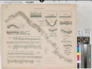 Preußen (Königreich) Wasserstraßen: Rhein Blatt 17 Übersichts- und Einzelpläne, Wasserstand, Stromquerschnitte 1891 1 : 250 - 800 000 64 x 54 Druck: Bogdan Gisevius, Berlin B Nr. 528
